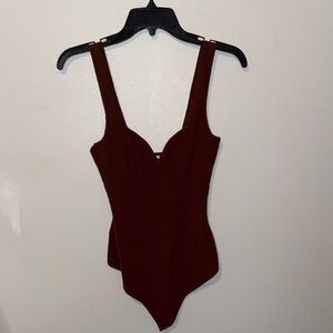 Abercrombie & Fitch Brown Ribbed Sweater Bodysuit